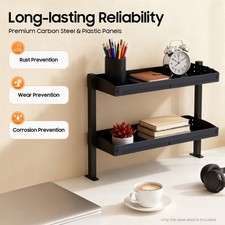 Desktop or Under-Desk Shelf Clamp-on 2-Tier Shelving W/ Adjustable Storage Tray Kantoor Plank Unit price