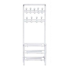 Dolls House White Hall Stand Hat & Coat Shelf Unit Miniature Furniture Metal Hall Stand price