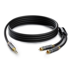 3.5mm to 2 RCA Stereo Audio Cable 6 Ft (Real Hi-Fi Sound-Silver Plated 6FT Audio Kabel price