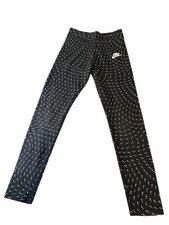 Nike Girls  Black Leggings With Swoosh All Over Size L Meisjes leggings price