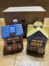 NOS Vintage Avon Christmas Salt and Pepper Shakers Cottage Collection ceramic Salt price