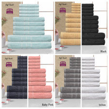 LUXURY 10PC TOWEL BALE SET 100% COTTON FACE HAND BATH BATHROOM 21 COLOURS LISBON Hand- / gezichtshanddoek price