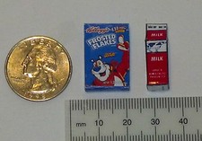 Dollhouse Miniature FOOD Breakfast Cereal Box milk 1:12 ff D202 Dollys Gallery Breakfast Cereal price