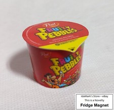 Post FRUITY PEBBLES Breakfast Cereal Cup Novelty FRIDGE MAGNET Indonesia 3D Breakfast Cereal price