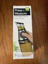 NEW Elemental Kitchen PRESS & MEASURE Oil & Vinegar Liquid Dispenser Glass 11oz Liquid Olie en Olive Olie price