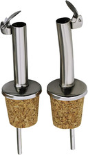 NDS Pack of 2 Stainless Steel & Cork Olive Oil Pourer & Drizzler with Hinged Fli Liquid Olie en Olive Olie price