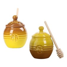 10oz Honey Jar with Lid and Wooden Dipper Jam Jar for Candy Seasoning Honey Honey en Jam price