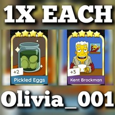 1 x Each Pickled Eggs & Kent Brockman :- Mono_Poly_Go Golden Blitz Stickers Eggs price