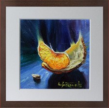 Mandarin Fruit Still Life Oil Painting Food Tangerine Kitchen Art Board 6x6" Fruit price