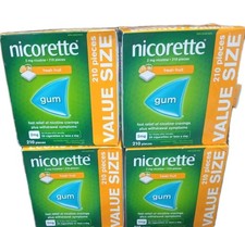 4× Nicorette Gum Fresh Fruit 2mg 210 Pieces=840 PIECES, FREE SHIPPING, EXP:-2028 Fruit price