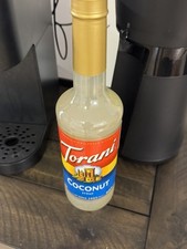 NEW HTF Torani Coconut Syrup Glass Bottle 25.4oz Iced Coffees/Milkshakes/Soda Iced Coffees price