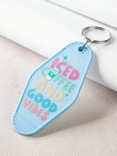 Motel‑Style Keychain – Iced Coffees & Good Vibes Accessory UK 🇬🇧 Iced Coffees price