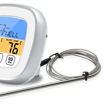 White Digital Timer Thermometer Touch Screen Stainless Steel Meat Thermomet OU White Meat price