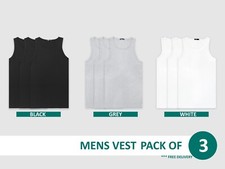 MENS VEST TANK TOPS COMFORTABLE SOFT FABRIC COTTON SLEEVELESS UNDERSHIRTS 3 PACK Heren tank Tops / Undershirts price