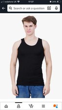 Mens 3 Pack Cotton Poly Tank Tops Gym Vests Sleeveless Undershirts black large Heren tank Tops / Undershirts price
