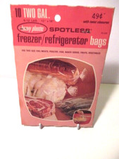 Vintage Heavy Plastic Freezer Refrigerator Bags  SPOTLESS 1970s set prop Refrigerator Tassen price