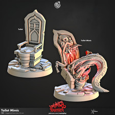Toilet Mimic Miniature Set Tabletop Encounter Figure for TTRPGs like D&D 5e Toilet Set price