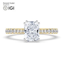 Radiant Diamond Engagement Ring 14k Yellow Gold Labgrown 1.80 Ct Solitaire Diamant Solitaire Ring price