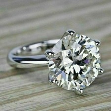 Bague de fiançailles solitaire 3,00 ct diamant rond or blanc 14 carats... Diamant Solitaire Ring price