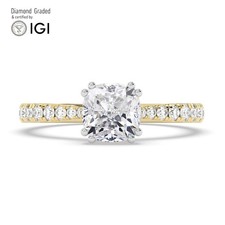 Cushion Diamond Engagement Ring 14k Yellow Gold Labgrown 1.80 Ct Solitaire Diamant Solitaire Ring price