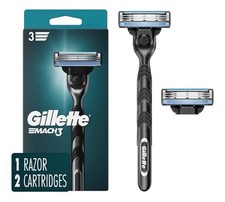 Gillette Mach3 Men's Razor + 2 Cartridges Blade Refills Brand New Box Damage Razors en Refills price