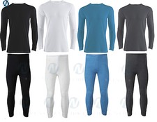 MENS THERMAL SET UNDERWEAR LONG SLEEVE TOP SHIRT VEST & LONG JOHNS TROUSER S,M,L Thermal Ondergoed price