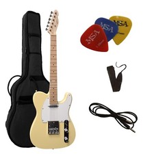 E-Gitarre TC-creme, Set mit  Tasche + Band + 3xPiks/Plektren + Anschlußkabel 11 Elektrische Guitars price