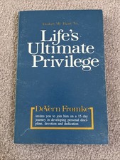 Life's Ultimate Privilege DeVern Fromke 1986 Personal Development Boeken price