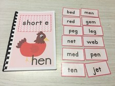 Interactive Learning Books for Children - Short “e” book - w/ 12 Laminated Cards Preschool Educational & Teaching Boeken price