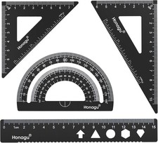 Metal Drafting Set 4 Piece Aluminum Geometry Kit 6 Inch Protractor Ruler squares Geometry price