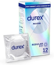 Durex Nude, Ultra Thin, 12 Condoms, Regular Fit, FREE POST, BB 10/2027-4/2030 Condoms price