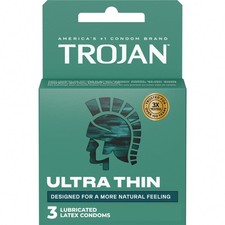 Trojan Ultra Thin Lubricated Condoms - 3 Count Condoms price