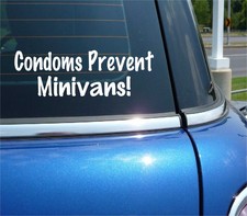 CONDOMS PREVENT MINIVANS DECAL STICKER SAFE SEX FAMILY JOKE PRANK GAG Condoms price