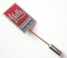 Y509) Libelle Haarspray hairspray vintage badge advertising lapel pin Haarspray price