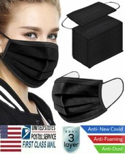 100 Pc Mascaras Desechables Para La Cara Contra Bacterias Mascarillas Negro Mascaras price