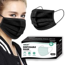 100 Pack Mascaras Negras Reforazado Quirurgicas Desechables Cubrebocas Medicas Mascaras price