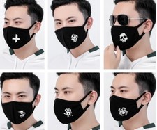 New Luminous Black Face Cover Masks Protective Cotton Washable Reusable Bandana Masks price