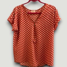 Tovia Womens Blouse Salmon Pink M Polka Dot Rockabilly Retro Officewear Chic Blouse price