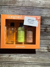 Philosophy CONGRATS ! 3 Piece Shower Gel Bubble Bath Shampoo Set Filosofie Sets price