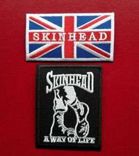 SKINHEAD A WAY OF LIFE UNION JACK FLAG SKA EMBROIDERED PATCHES  x 2 UK SELLER Life Jack price