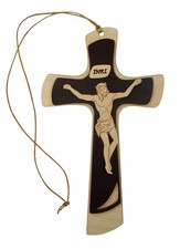 Houten kruis met leren koord 30cm wanddecoratie Houten wanddecoratie price