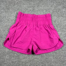 Zenana Shorts Womens M High Waisted Smocked Athletic Pink Fitwear (Fitness Kleding) price
