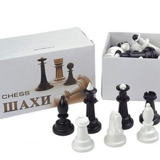 32 Plastic Chess Сhessmen Pieces 16 White 16 Black Сhessman Kids Games Chess price