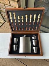 Wooden Chess Set with Flask and 4 Shot Cups Chess price