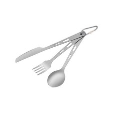 Outdoor Titanium Cutlery Set Three Piece Fork Spoon Lightweight Camping Gear Kamperen Set & Festival Package price