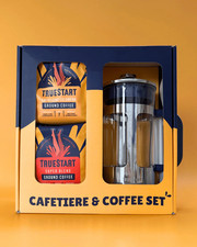 TRUESTART Cafetiere & Ground Coffee Set in Blue, With 2x200g Ground Coffee Packs Koffiezetapparaten price