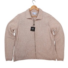 Blair Full Zip Cardigan Sweater Womens Small Tan Ramie Cotton Classic Knit Dames trui & vest & gebreide kleding price