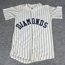Union Jacks Diamonds Baseball Jersey White Pinstripe Mens Size 38-40 93.1 Back Heren Jack price