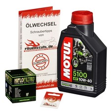 Suzuki DR 125 SM 2008-2012, MOTUL 5100 Öl + HiFlo Ölfilter, Ölwechselset Kit Motor Motor Olie price