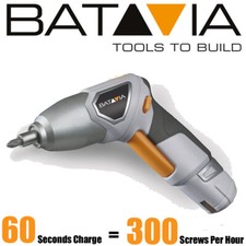 Batavia 4.6v Cordless Screwdriver w/ RAPID CHARGE 60 sec Rechargeable Battery Cordless Screwdriver price